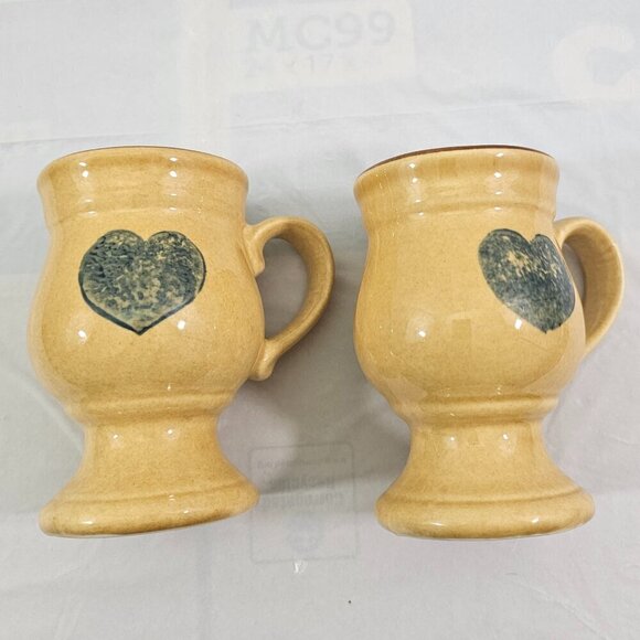 Pfaltzgraff America MAFA Folk Art Pedestal 9 Oz Footed Stoneware Mug – Set of 2 - Picture 16 of 16